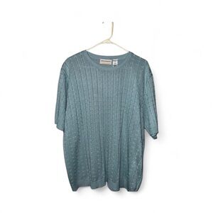 Alfred Dunner Teal Textured Knit Top
